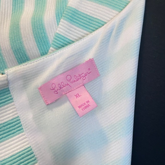 Lilly Pulitzer Womens Lana Cap Sleeve Poolside Blue Striped Dress - Size‎ XL - Picture 9 of 11